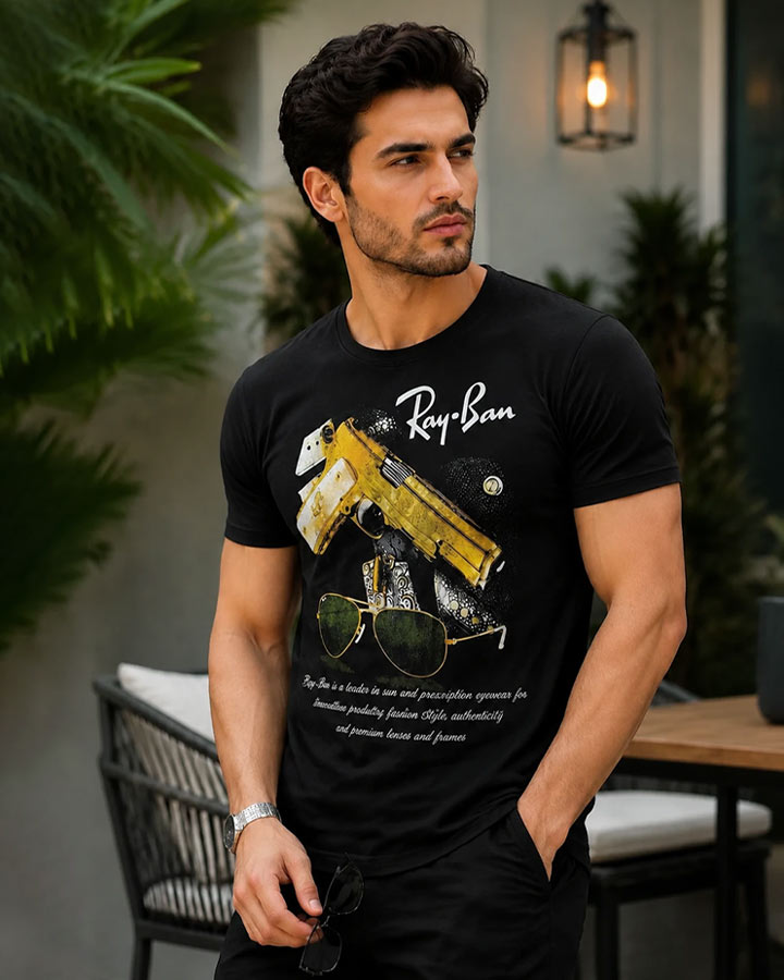 تیشرت مردانه طرح rey ban